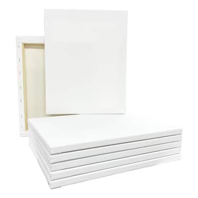5 Count 16” x 20” Super Value Canvas by Artist's Loft - Acid Free Cotton Canvas for Paint, Acrylic, & Oils - 1 Pack