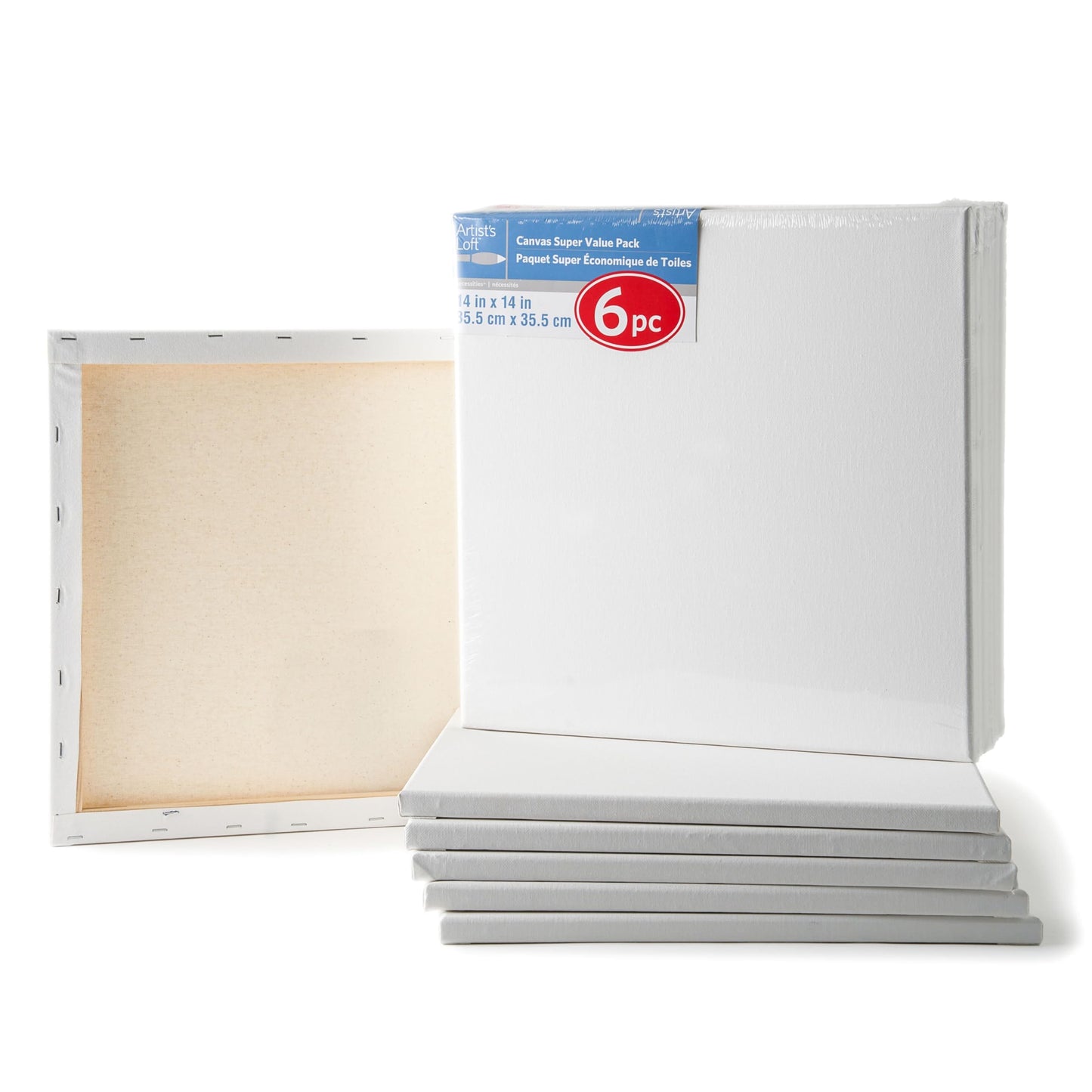 5 Count 16” x 20” Super Value Canvas by Artist's Loft - Acid Free Cotton Canvas for Paint, Acrylic, & Oils - 1 Pack