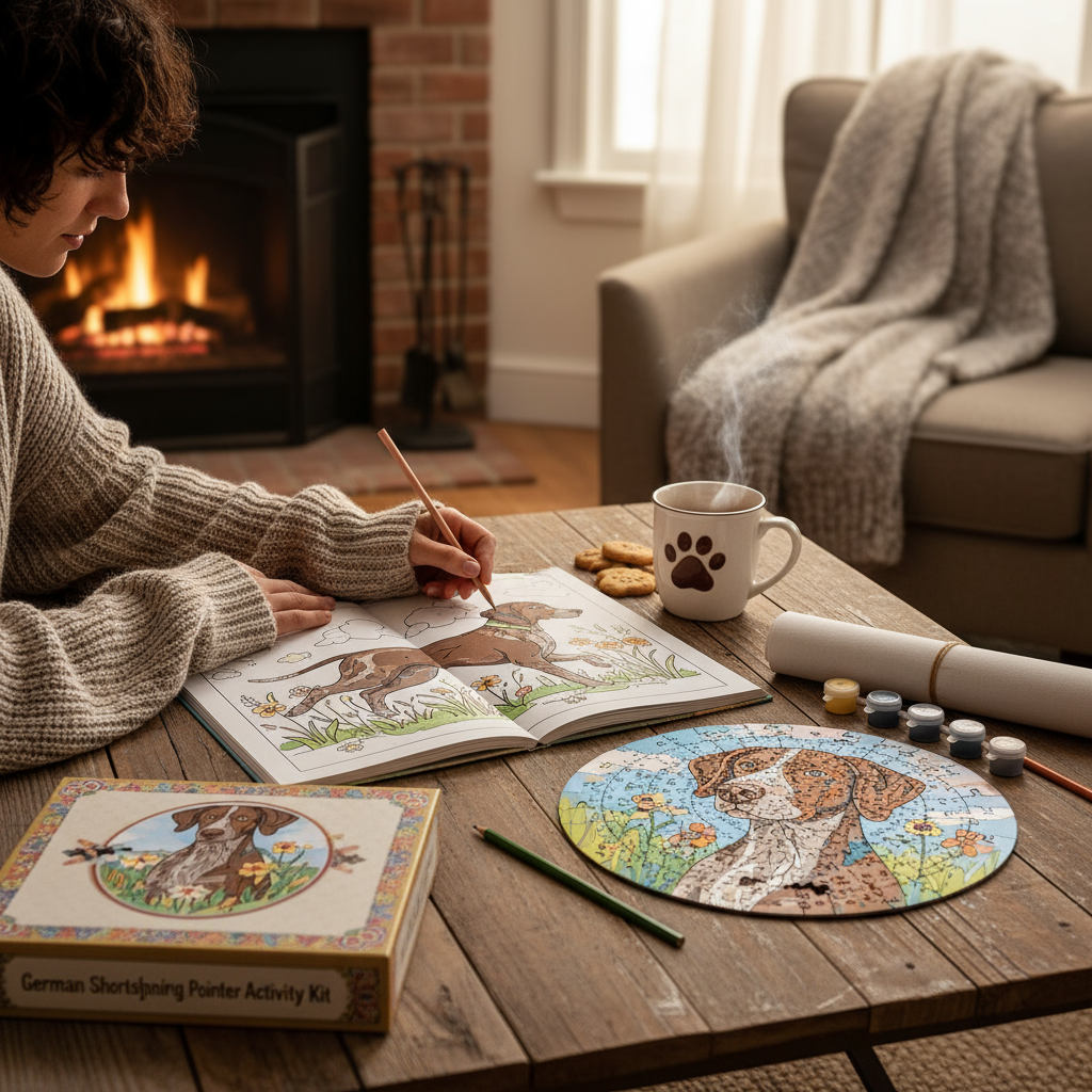 German Shorthaired Pointer Activity Kit | Coloring Book + Puzzle + Paint By Numbers
