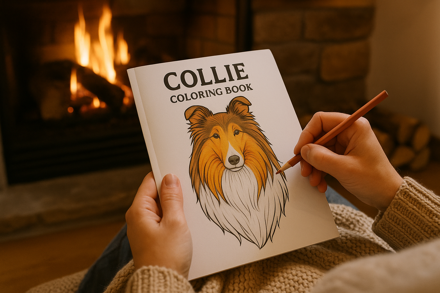 Collie Activity Kit | Coloring Book + Puzzle + Paint By Numbers