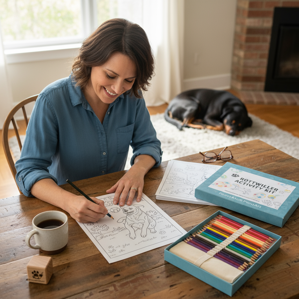 Rottweiler Activity Kit | Coloring Book + Puzzle + Paint By Numbers