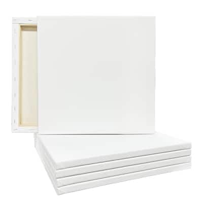 5 Count 16” x 20” Super Value Canvas by Artist's Loft - Acid Free Cotton Canvas for Paint, Acrylic, & Oils - 1 Pack