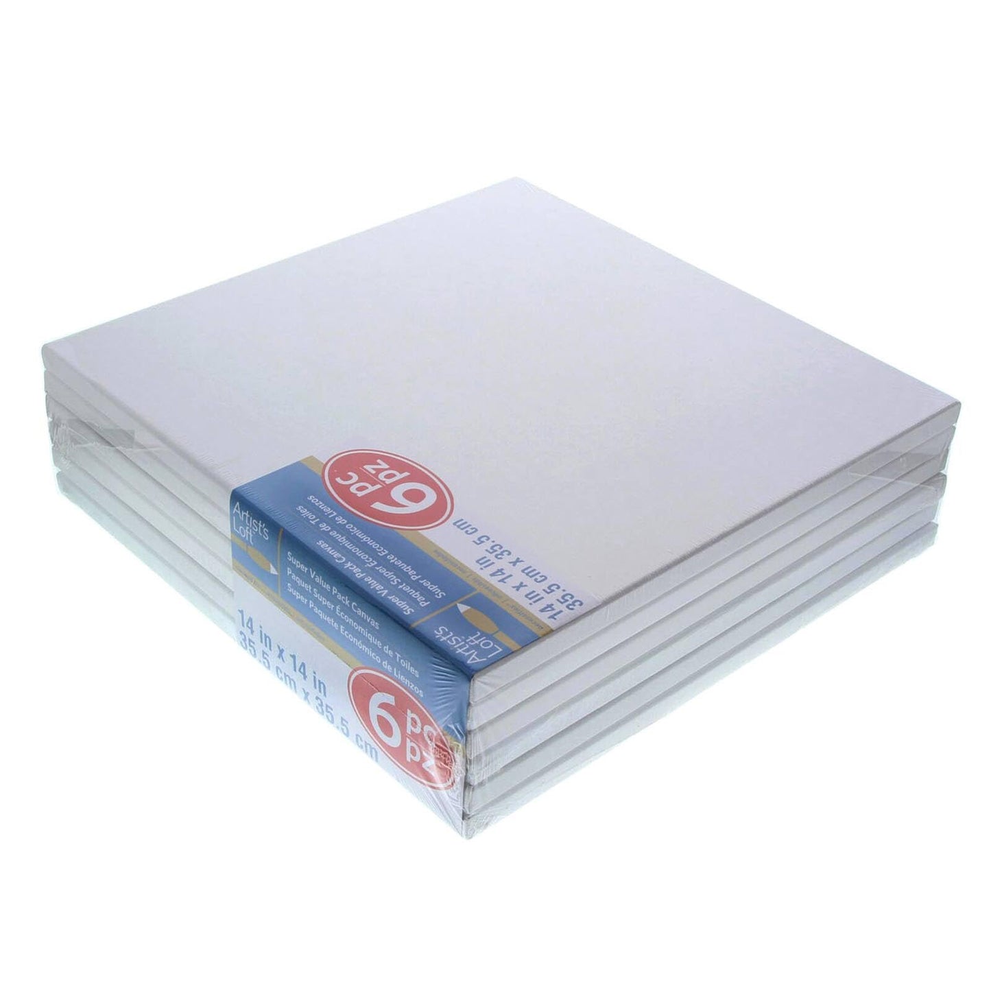 5 Count 16” x 20” Super Value Canvas by Artist's Loft - Acid Free Cotton Canvas for Paint, Acrylic, & Oils - 1 Pack