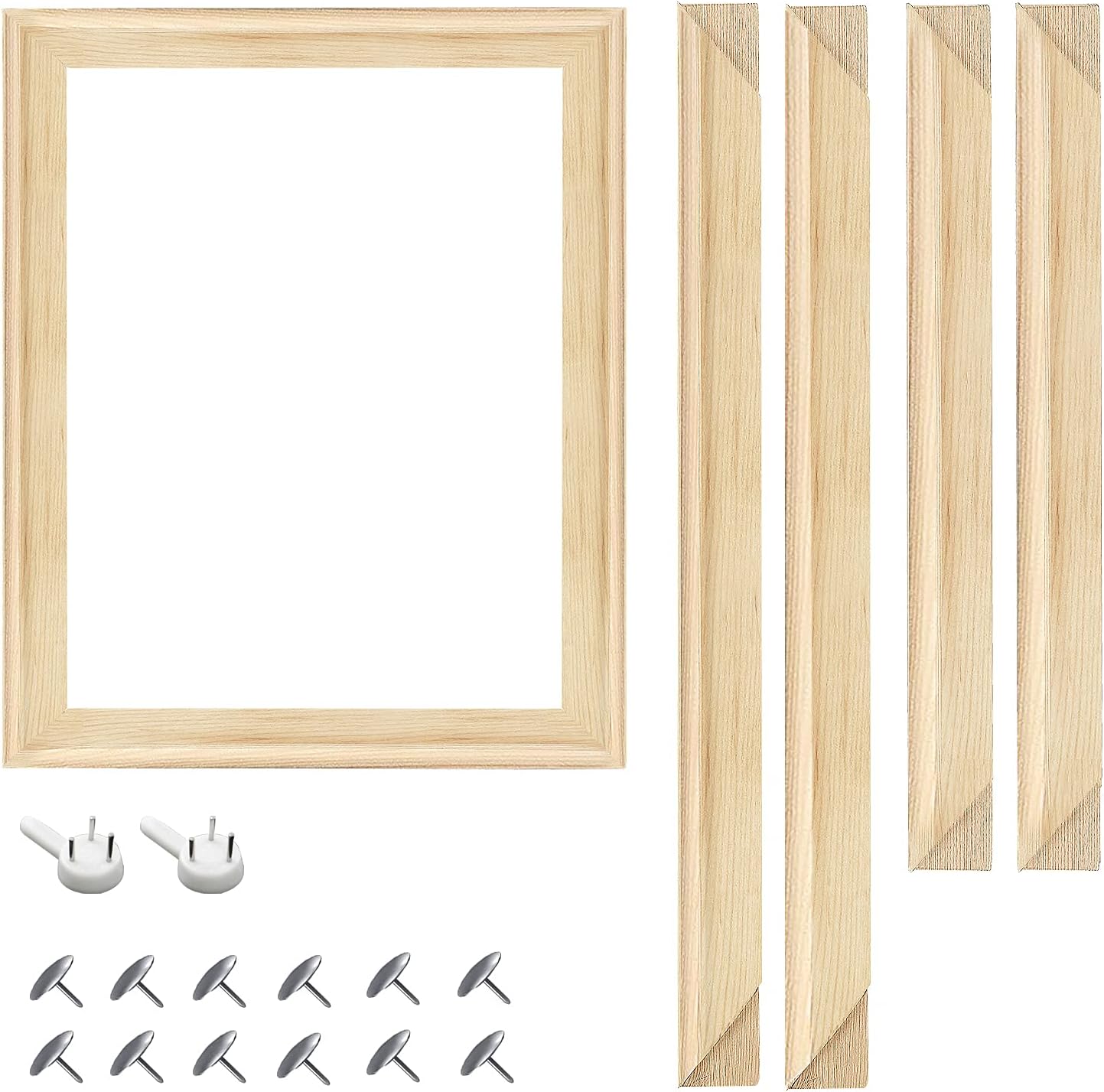 EVNEED DIY Canvas Stretcher Bars 16x20 Inch Canvas Frame - Easy to Assemble, Gallery Wrap Oil Frame Kits Canvas Wood Stretcher Bars for Oil Paintings, Prints, Paint