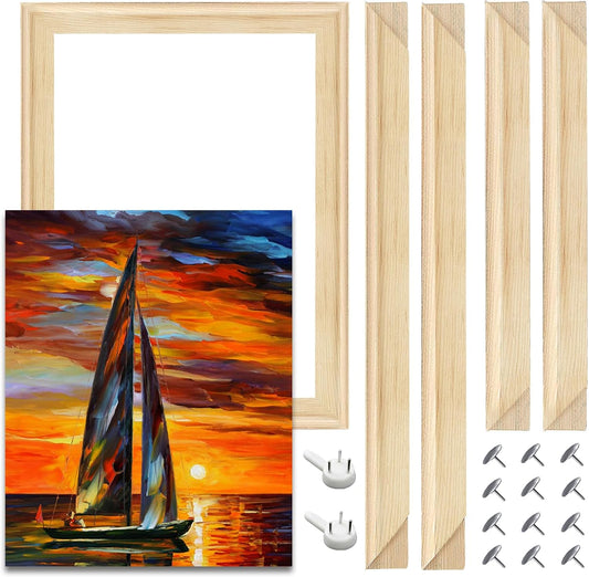 EVNEED DIY Canvas Stretcher Bars 16x20 Inch Canvas Frame - Easy to Assemble, Gallery Wrap Oil Frame Kits Canvas Wood Stretcher Bars for Oil Paintings, Prints, Paint