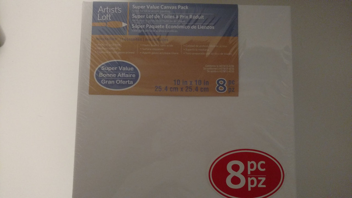 5 Count 16” x 20” Super Value Canvas by Artist's Loft - Acid Free Cotton Canvas for Paint, Acrylic, & Oils - 1 Pack