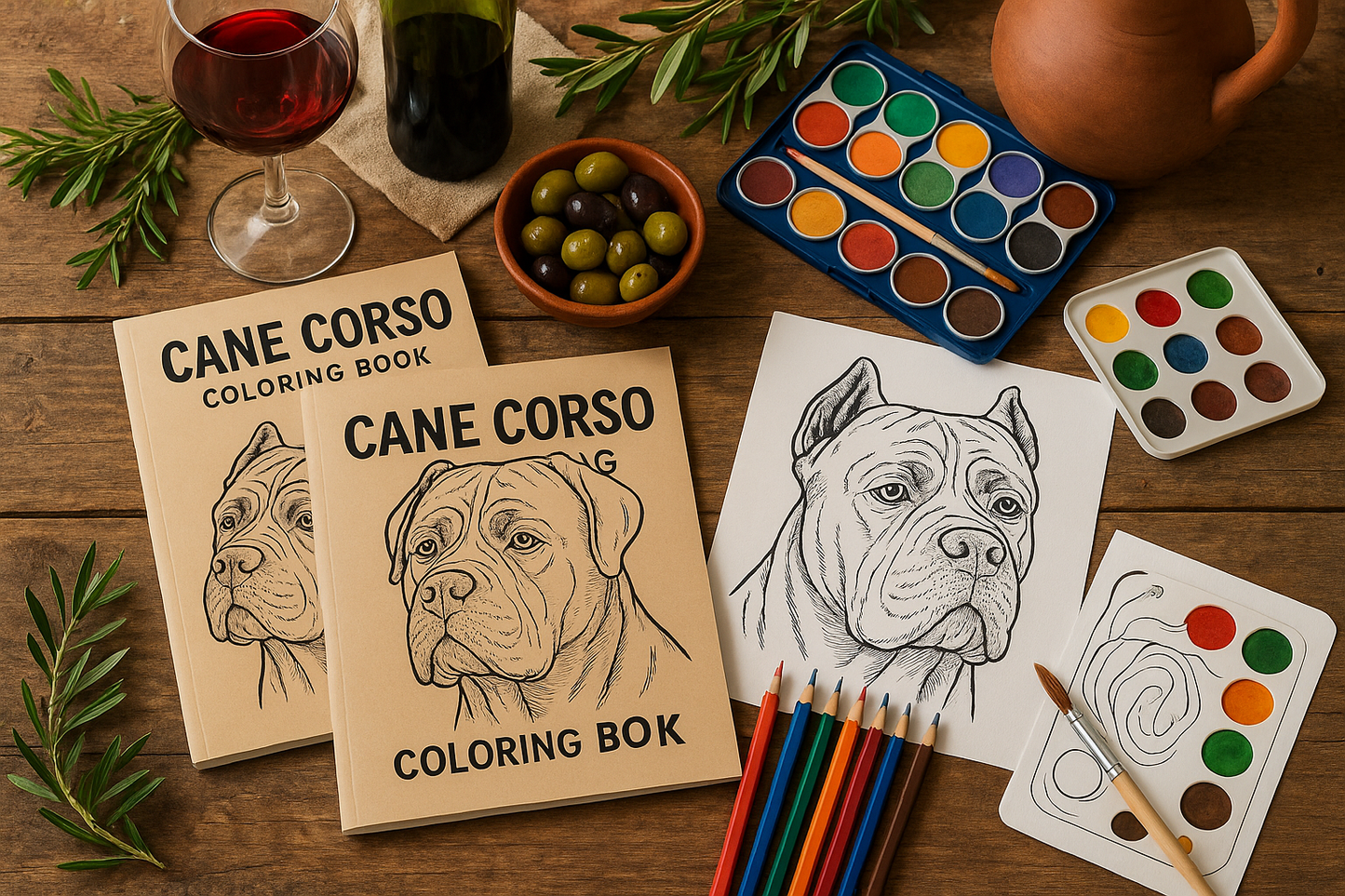 Cane Corso Activity Kit | Coloring Book + Puzzle + Paint By Numbers