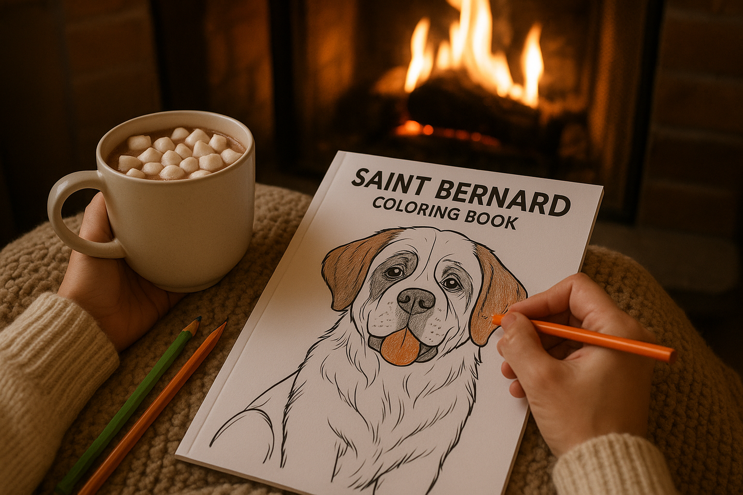 Saint Bernard Activity Kit | Coloring Book + Puzzle + Paint By Numbers
