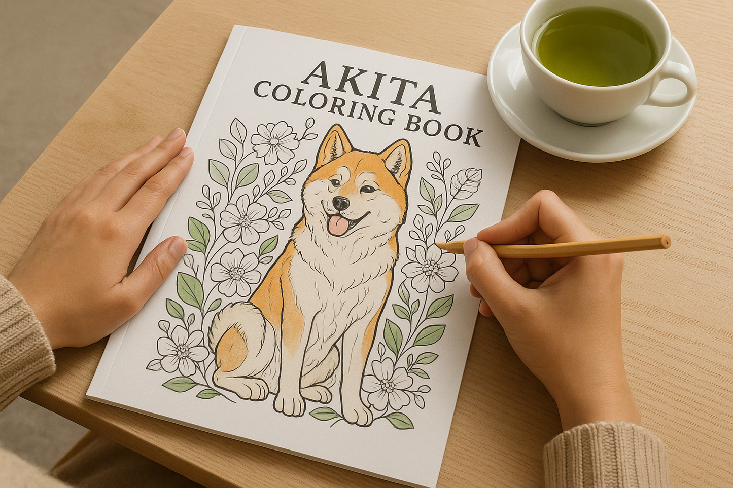 Akita Activity Kit | Coloring Book + Puzzle + Paint By Numbers