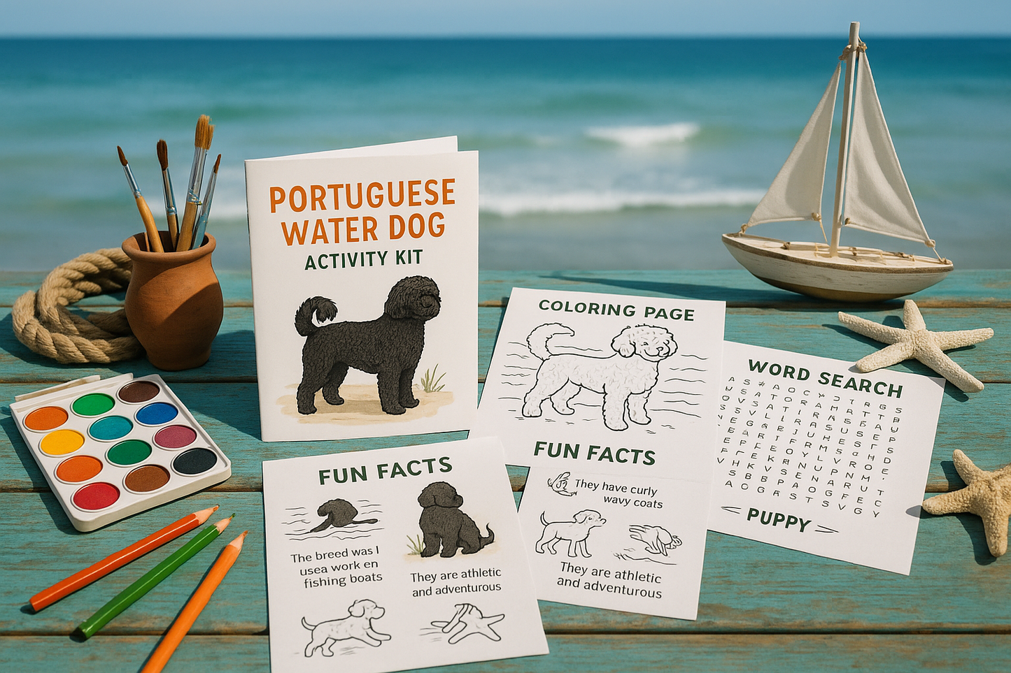 Portuguese Podengo Activity Kit | Coloring Book + Puzzle + Paint By Numbers
